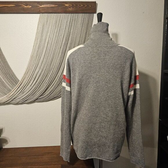 Velvet by Graham & Spencer Bonnie Stripe Cashmere Turtle Neck Sweater Sz L - Picture 6 of 9